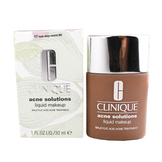 Clinique Acne Solutions Oil-free Anti-blemish Liquid Makeup Foundation - 17 Fresh Deep Neutral (M),1oz/30ml 3 Clinique Acne Solutions Oil-free Anti-blemish Liquid Makeup Foundation - 17 Fresh Deep Neutral (M),1oz/30ml